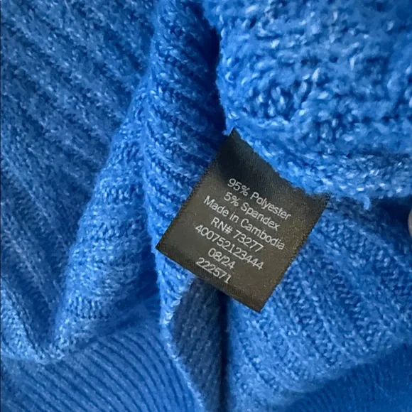 Simply vera wang Blue Ribbed Women's Sweater XS - Picture 5 of 5